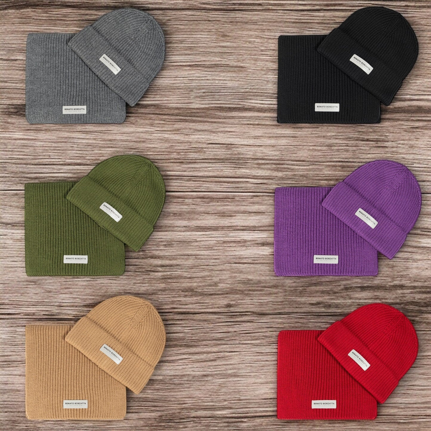 RB5004F | Set Sciarpa e Berretto in Maglia CERVINO Misto Lana Made in